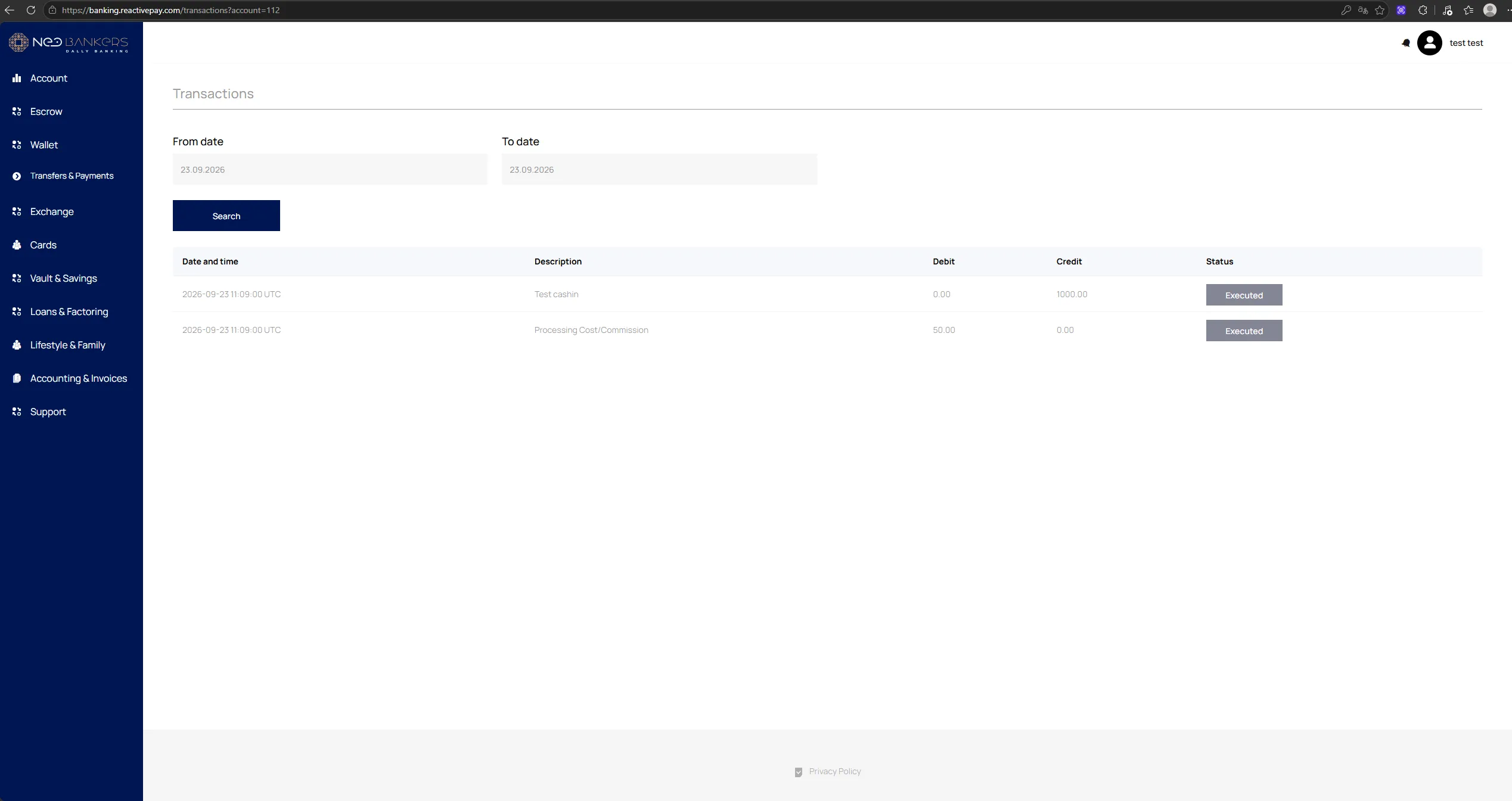Cash-in — результат в Transactions